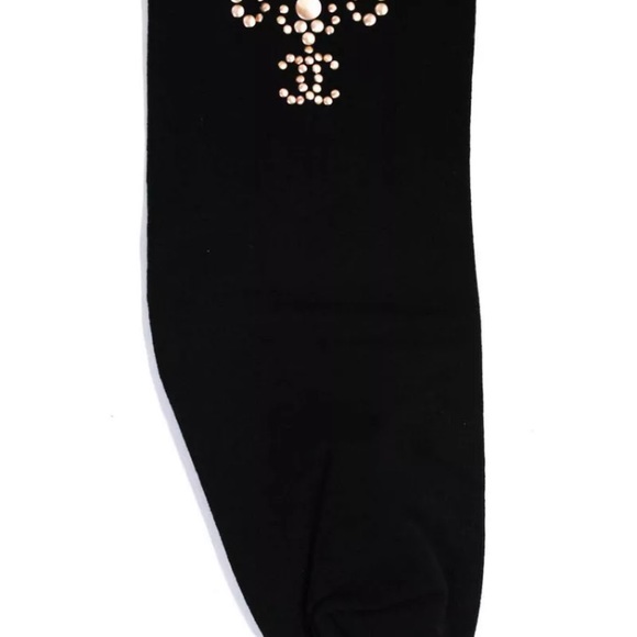 CHANEL CC LOGO EMBELLISHED Panthyhose Tights Size Small  SOLD OUT!! - Picture 4 of 7